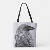 Raven Illustration Canvas tas (Achterkant)