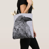 Raven Illustration Canvas tas (Dichtbij)