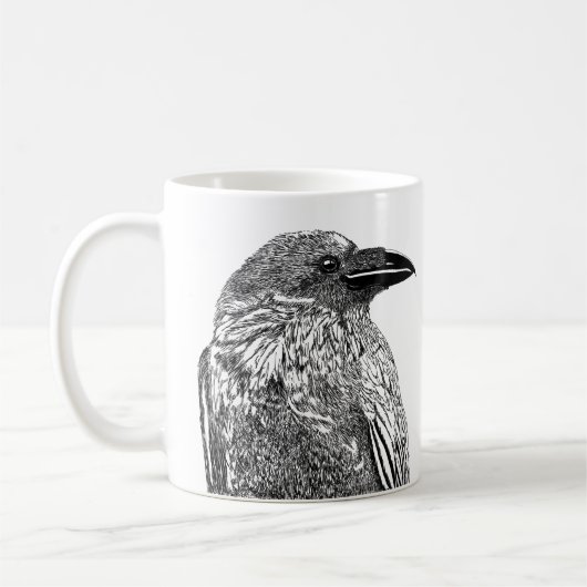Raven Illustration Coffee Mok (Links)