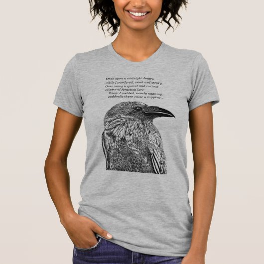 Raven Illustration & Poem Get T-shirt (Voorkant)
