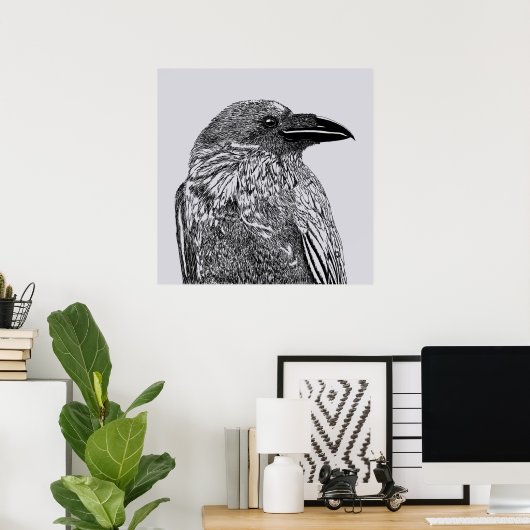 Raven Illustration Poster (Thuiskantoor)