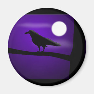 raven_illustration_Vector_Clipart zwarte paars Magneet