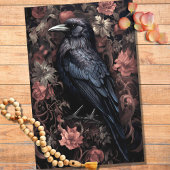 Raven in Bloemen 1 Decoupage Papier