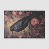 Raven in Bloemen 3 Decoupage Papier (Voorkant)