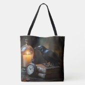 Raven in de bibliotheek tote bag (Achterkant)