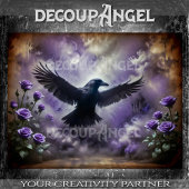 Raven in de mist Decoupage Tissuepapier