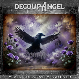Raven in de mist Decoupage Tissuepapier