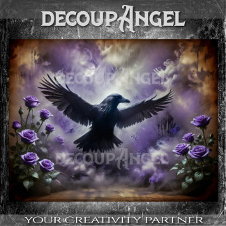 Raven in de mist Decoupage Tissuepapier