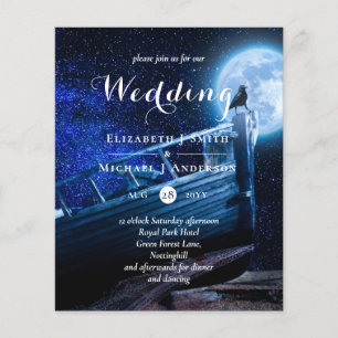 Raven in de Moonlight Dark Sky Gothic Wedding Inv