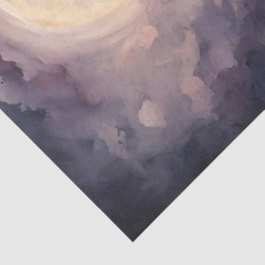 Raven in de Moonlight Waterverf Decoupage Tissuepapier (Detail)