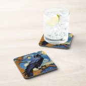 Raven in de oude eik in de sterrennacht bier onderzetter (Rechterzijde)