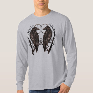 Raven in Dode Boom - Donkere Gotische Kunst T-shirt