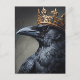 Raven in een kroon briefkaart