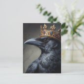Raven in een kroon briefkaart (Staand voorkant)