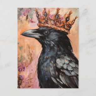 Raven in een kroon briefkaart