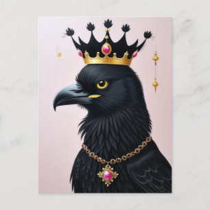 Raven in een kroonkroon Briefkaart