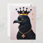 Raven in een kroonkroon Briefkaart (Voorkant / Achterkant)