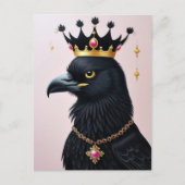 Raven in een kroonkroon Briefkaart (Voorkant)