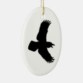 Raven in Flight Bird Print Keramisch Ornament (Rechts)
