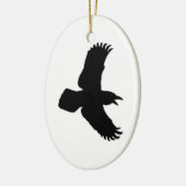 Raven in Flight Bird Print Keramisch Ornament (Links)