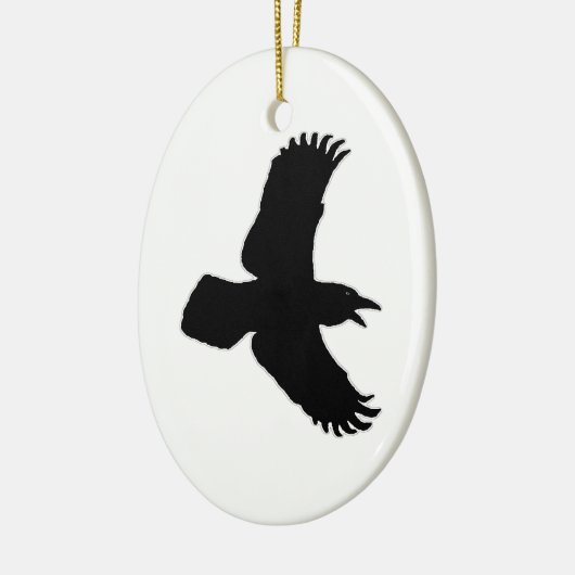 Raven in Flight Bird Print Keramisch Ornament (Links)
