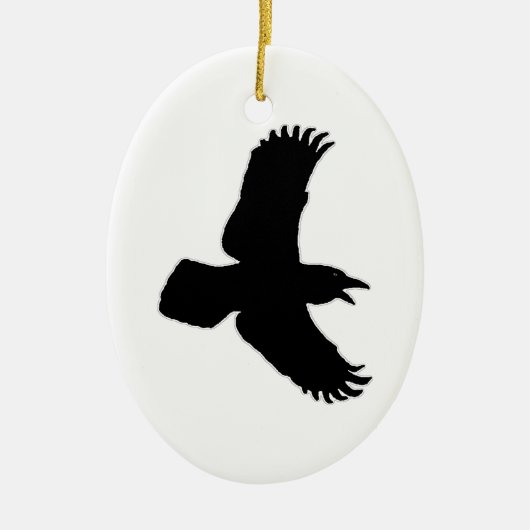 Raven in Flight Bird Print Keramisch Ornament (Voorkant)