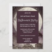 Raven in het kerkhof Halloween Party uitnodiging (Achterkant)