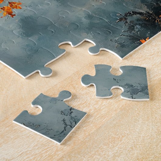 Raven in het Misty Autumn Forest Legpuzzel (Zijkant)