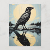 Raven in het water briefkaart (Voorkant)