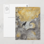 Raven in Oranje abstract briefkaart (Voorkant / Achterkant)
