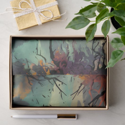 Raven in Spooky Landscape 1 Decoupage Papier (Geschenk)