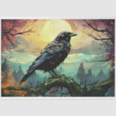 Raven in Spooky Landscape 1 Decoupage Papier (Voorkant)