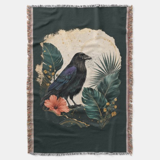 Raven in the Emerald Garden Deken (Voorkant Verticaal)