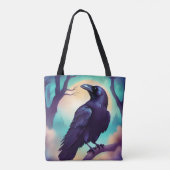 Raven in the moonlight Halloween  Tote Bag (Achterkant)