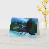 Raven in Winter Kaart (Gele Bloem)