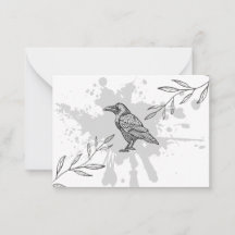 Raven Inkt en Takken Notitiekaart