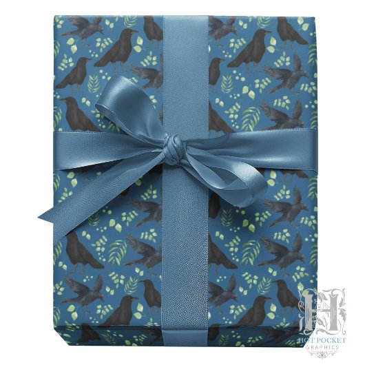 Raven Inpakpapier in Blauw