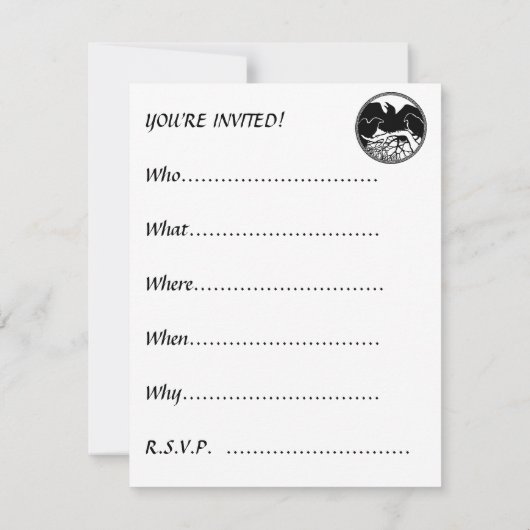 Raven Invitations Personalized Native Art Kaart (Achterkant)