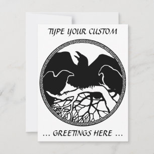Raven Invitations Personalized Native Art Kaart
