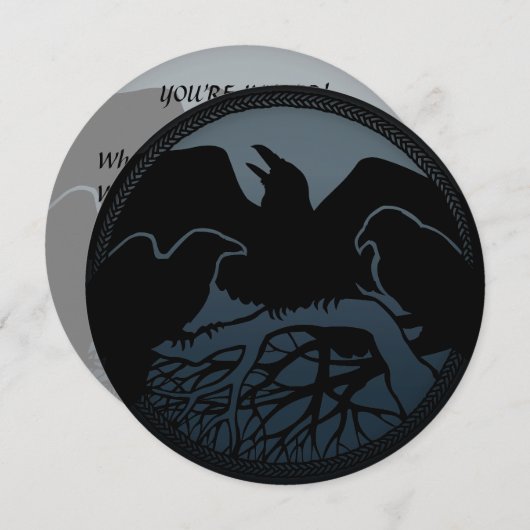 Raven Invitations Personalized Native Art Kaart (Voorkant / Achterkant)