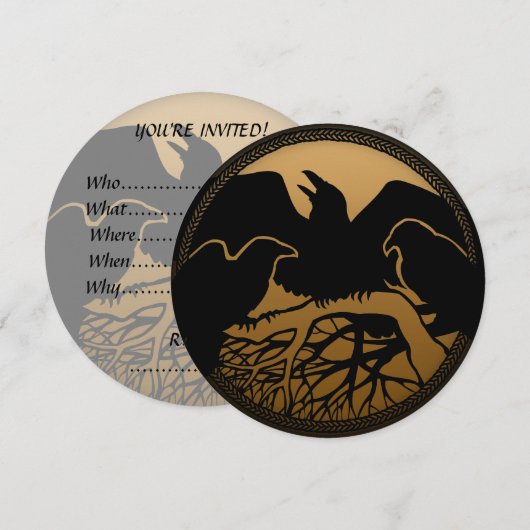 Raven Invitations Personalized Native Art Kaart (Voorkant / Achterkant)
