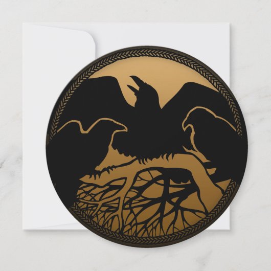 Raven Invitations Personalized Native Art Kaart (Voorkant)