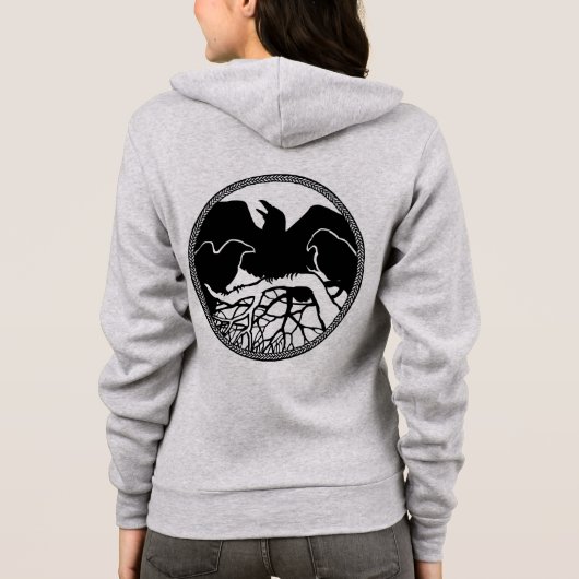 Raven Jacket Women's Raven/Crow Art Jacket Hoodie (Achterkant)
