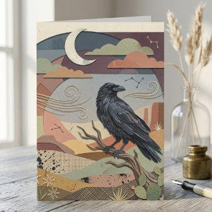 Raven Kaart – Woestijn Nacht Wenskaart