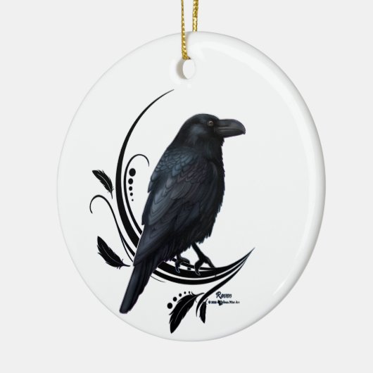 Raven Keramisch Ornament (Links)