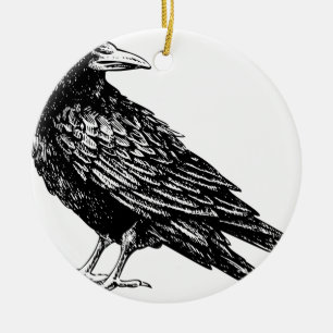 Raven Keramisch Ornament
