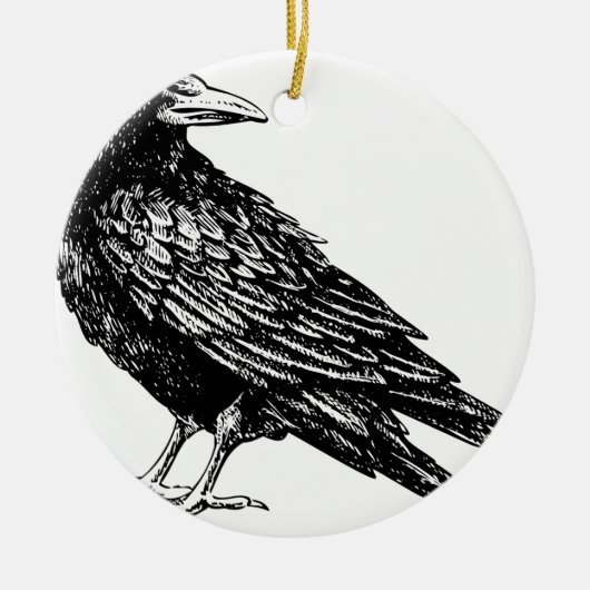 Raven Keramisch Ornament (Voorkant)