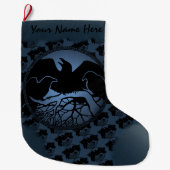 Raven Kerstmis houden Native Art Raven Stocking Grote Kerstsok (Voorkant)