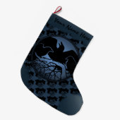 Raven Kerstmis houden Native Art Raven Stocking Grote Kerstsok (Voorkant (Hangend))