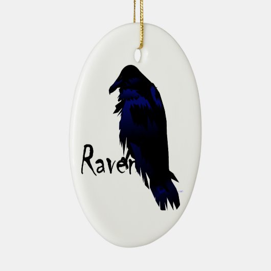 Raven kerstversiering keramisch ornament (Rechts)